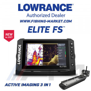 LOWRANCE Elite-9 FS Combo - Цветен Multi Touch Scren сонар с GPS и 3 в 1 Active Imaging сонда / BG Menu